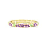 Bracelet Ayuthia violet vert en laiton doré et émail – vue de face