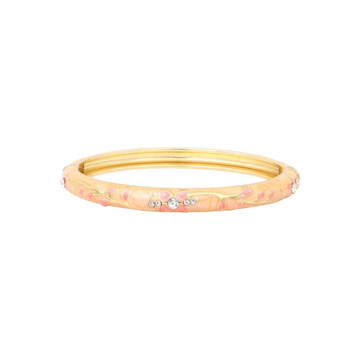 Bracelet Pattani beige en laiton doré et émail – vue de face