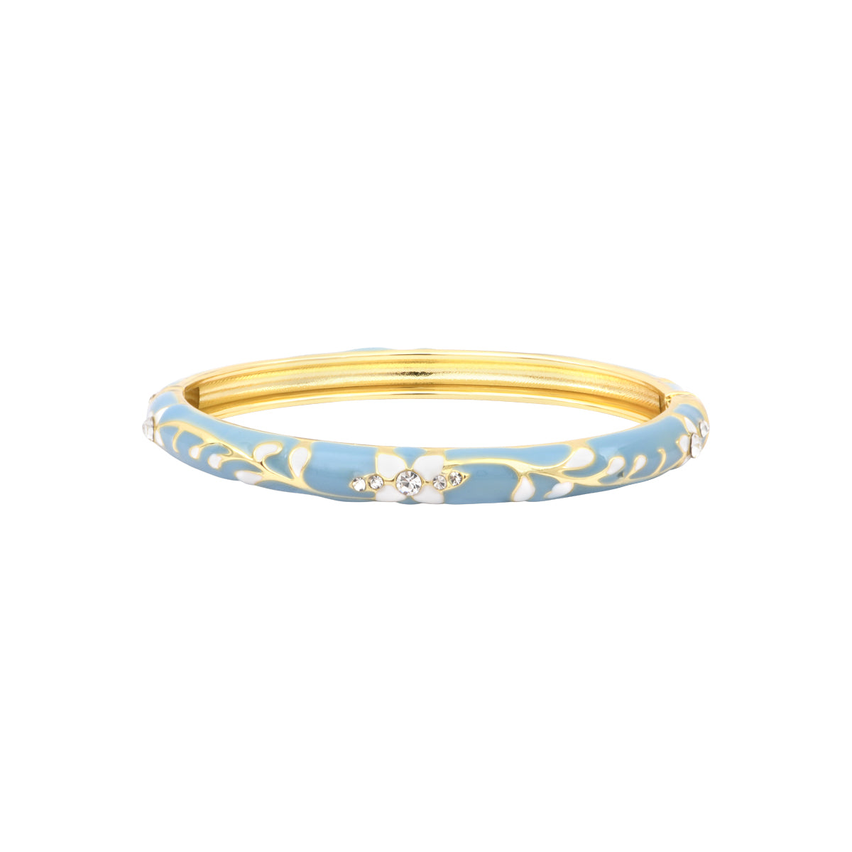 Bracelet Pattani gris en laiton doré et émail – vue de face