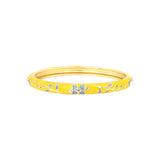 Bracelet Pattani jaune en laiton doré et émail – vue de face