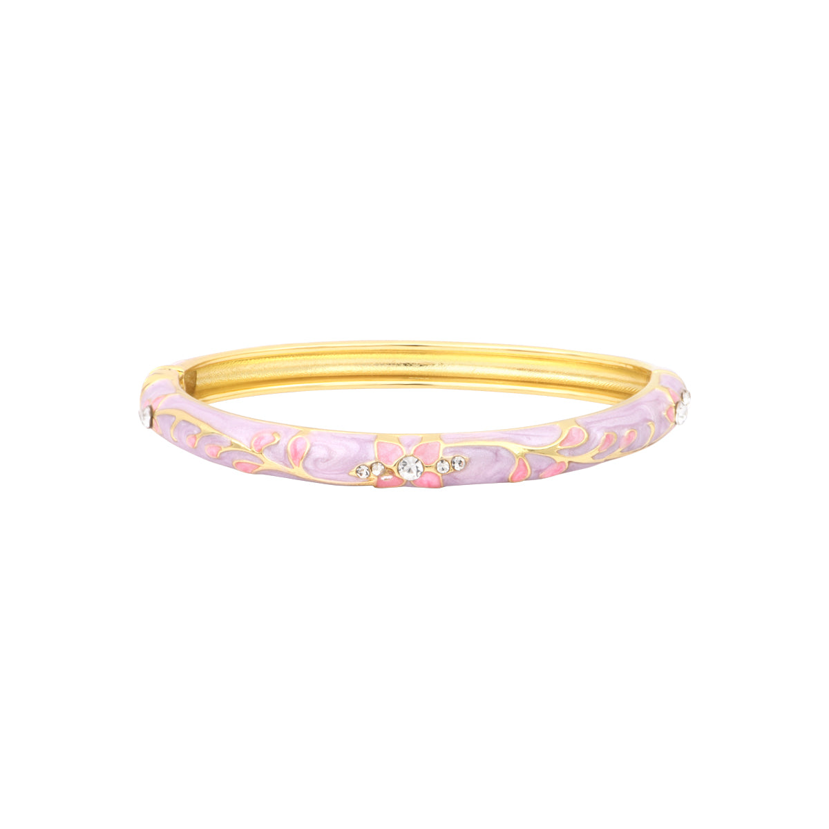 Bracelet Pattani lila en laiton doré et émail – vue de face