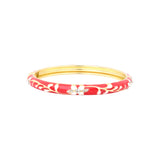 Bracelet Pattani rouge en laiton doré et émail – vue de face