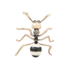 White Black Ant Brooch