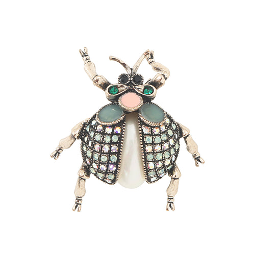 White Ladybug Brooch