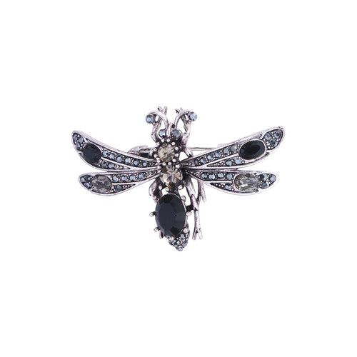 Broche Libellule Noire