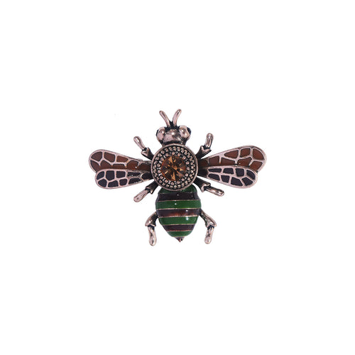 Broche Bee Vert Marron