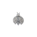 Ladybug Brooch White Gray