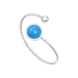 Bague Soline en acier argenté, howlite – vue d'ensemble