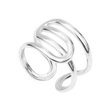 Bague Athéna en acier argenté – vue d'ensemble