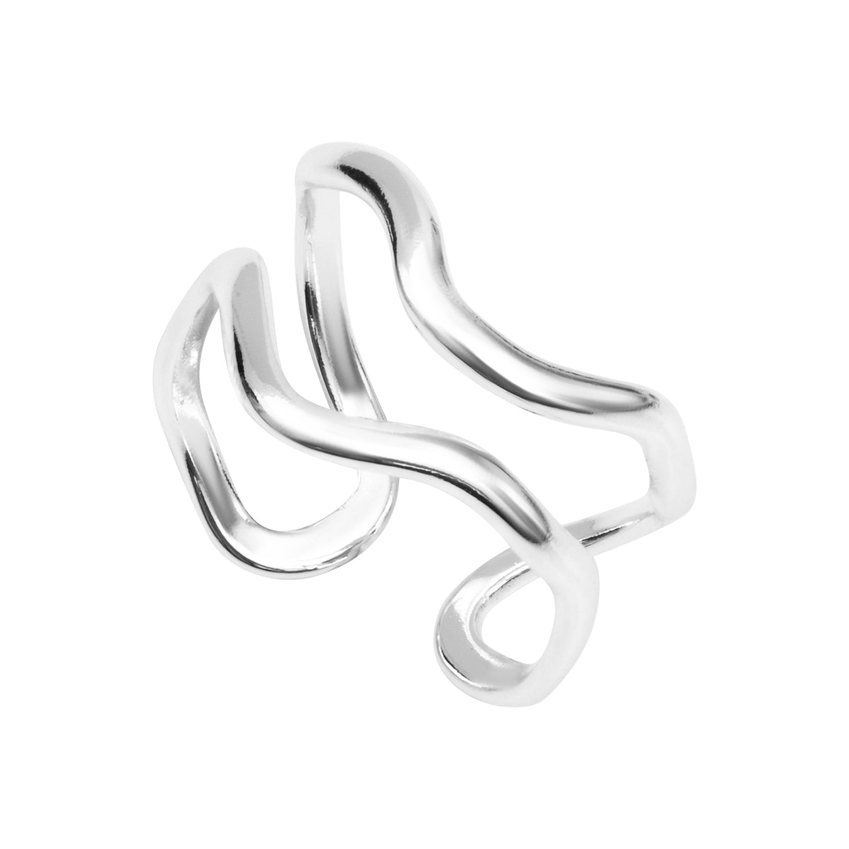 Bague Circé en acier argenté – vue d'ensemble