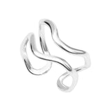 Bague Circé en acier argenté – vue d'ensemble