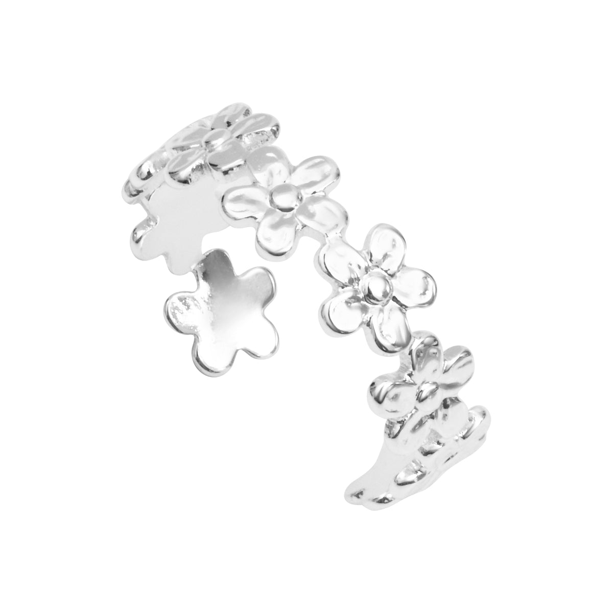 Bague Daphné en acier argenté – vue d'ensemble