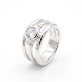Bague Hélène en acier argenté – vue d'ensemble