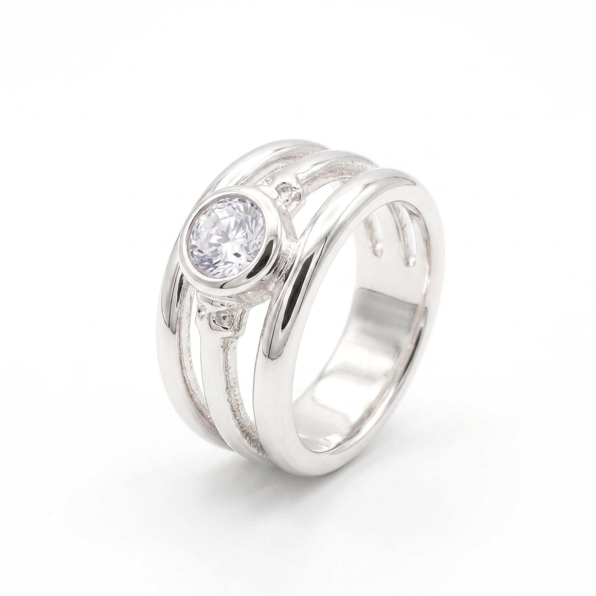 Bague Hélène en acier argenté – vue d'ensemble
