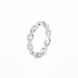 Bague Isolde en acier argenté – vue d'ensemble