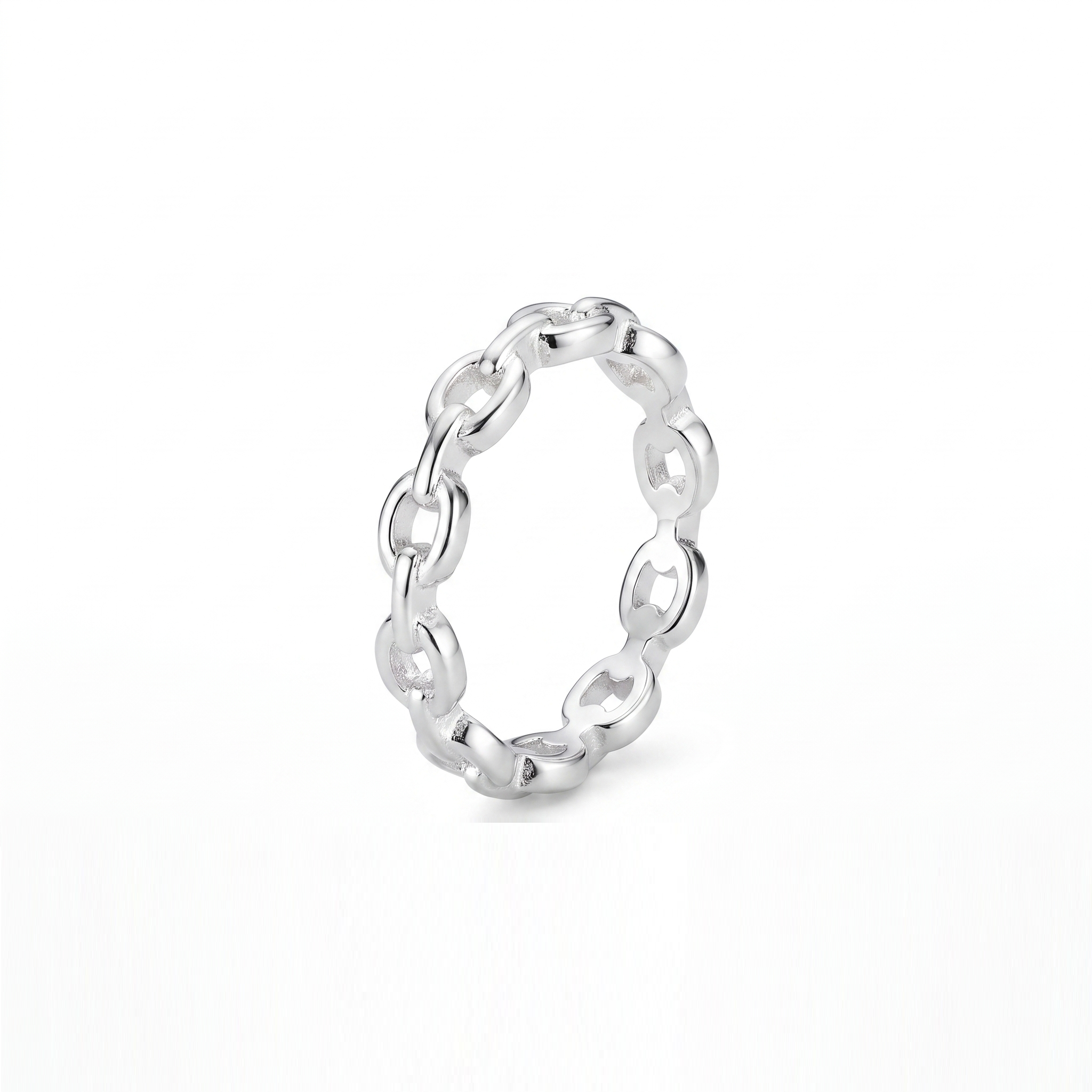 Bague Isolde en acier argenté – vue d'ensemble