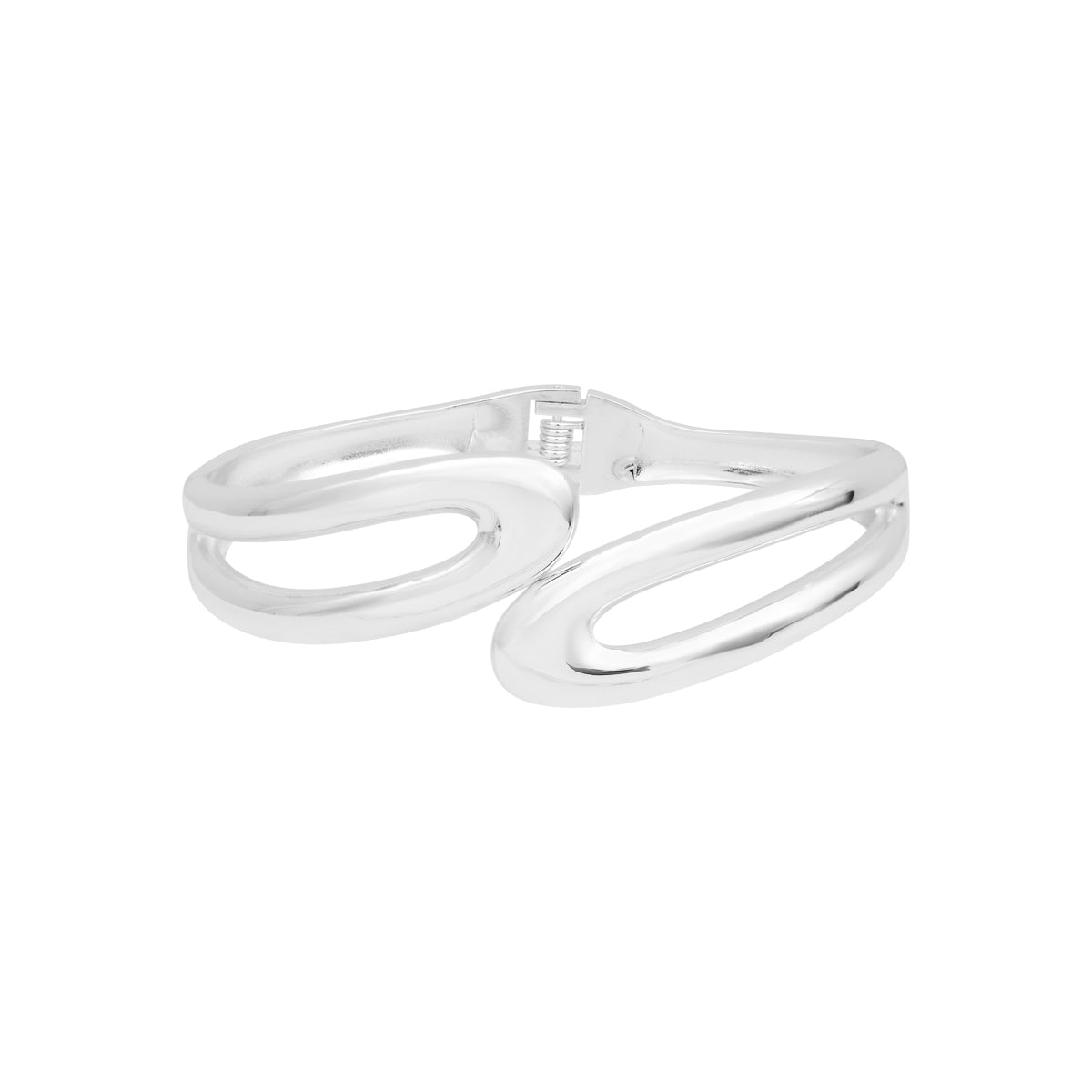 Bracelet jonc Jocaste en acier argenté – vue d'ensemble