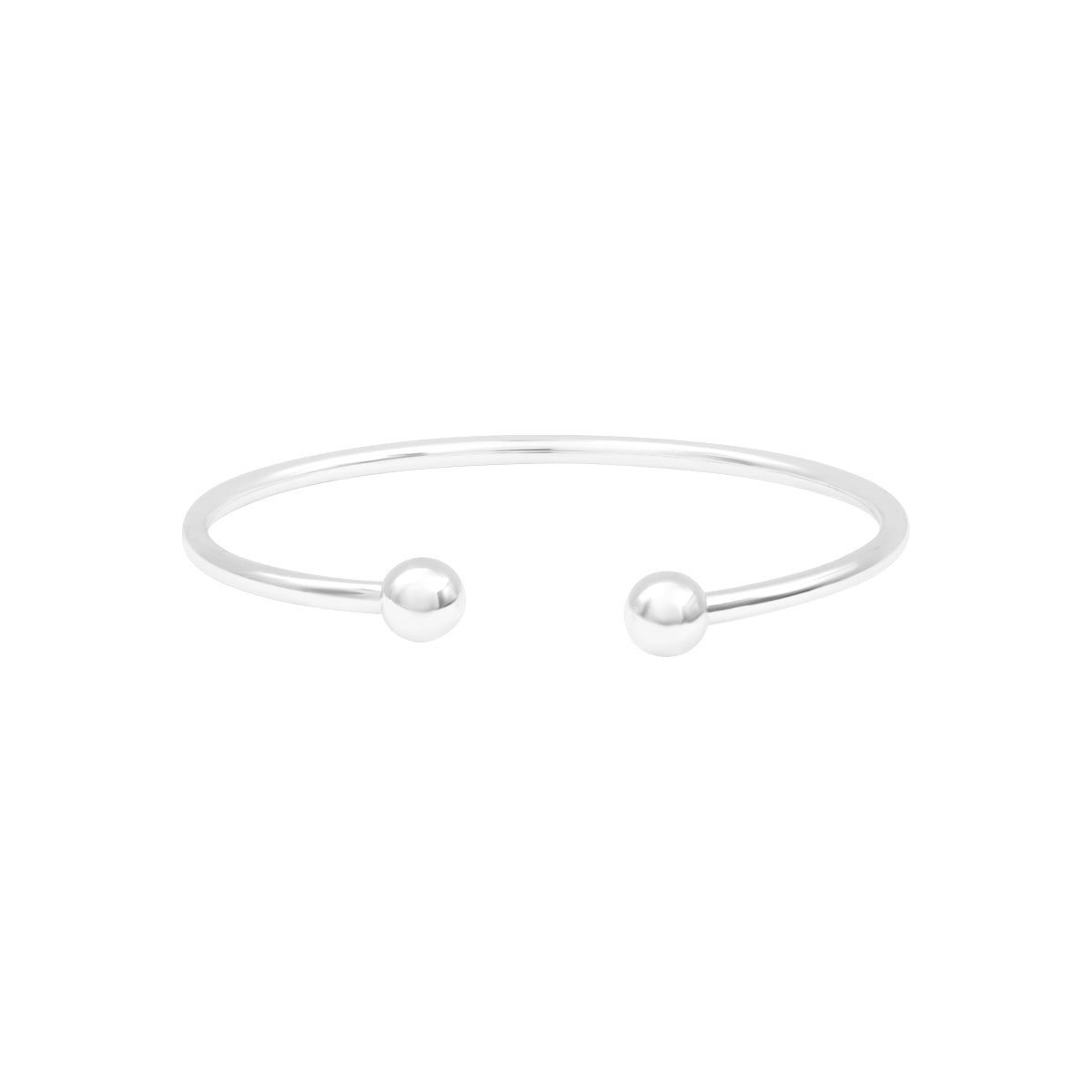 Bracelet jonc Léda en acier argenté – vue d'ensemble