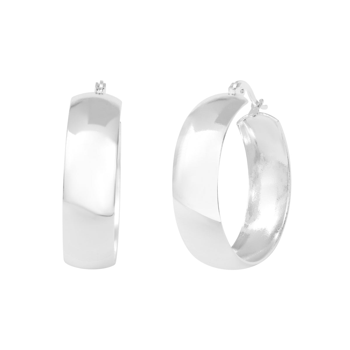 Boucles d'oreilles Médéa en acier argenté – vue d'ensemble