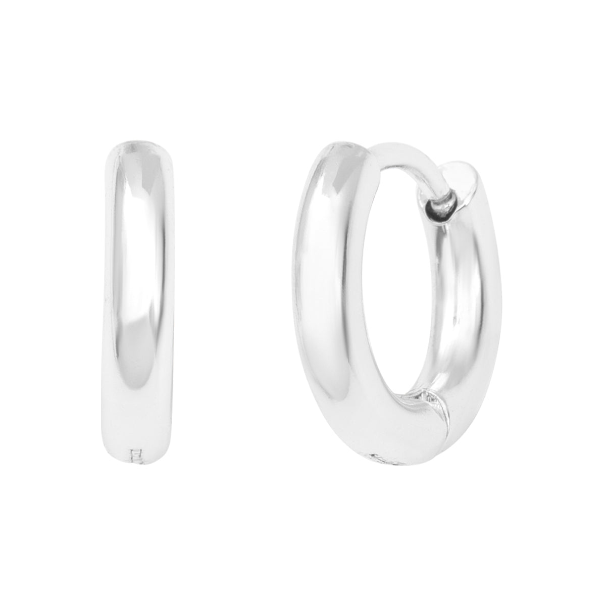 Boucles d'oreilles Nausicaa en acier argenté – vue d'ensemble