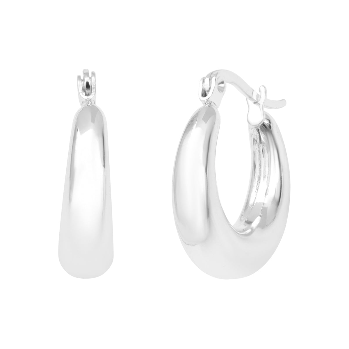 Boucles d'oreilles Niobé en acier argenté – vue d'ensemble
