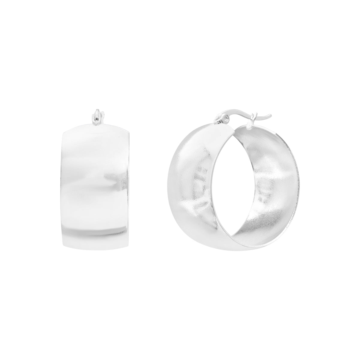 Boucles d'oreilles Odyssée en acier argenté – vue d'ensemble