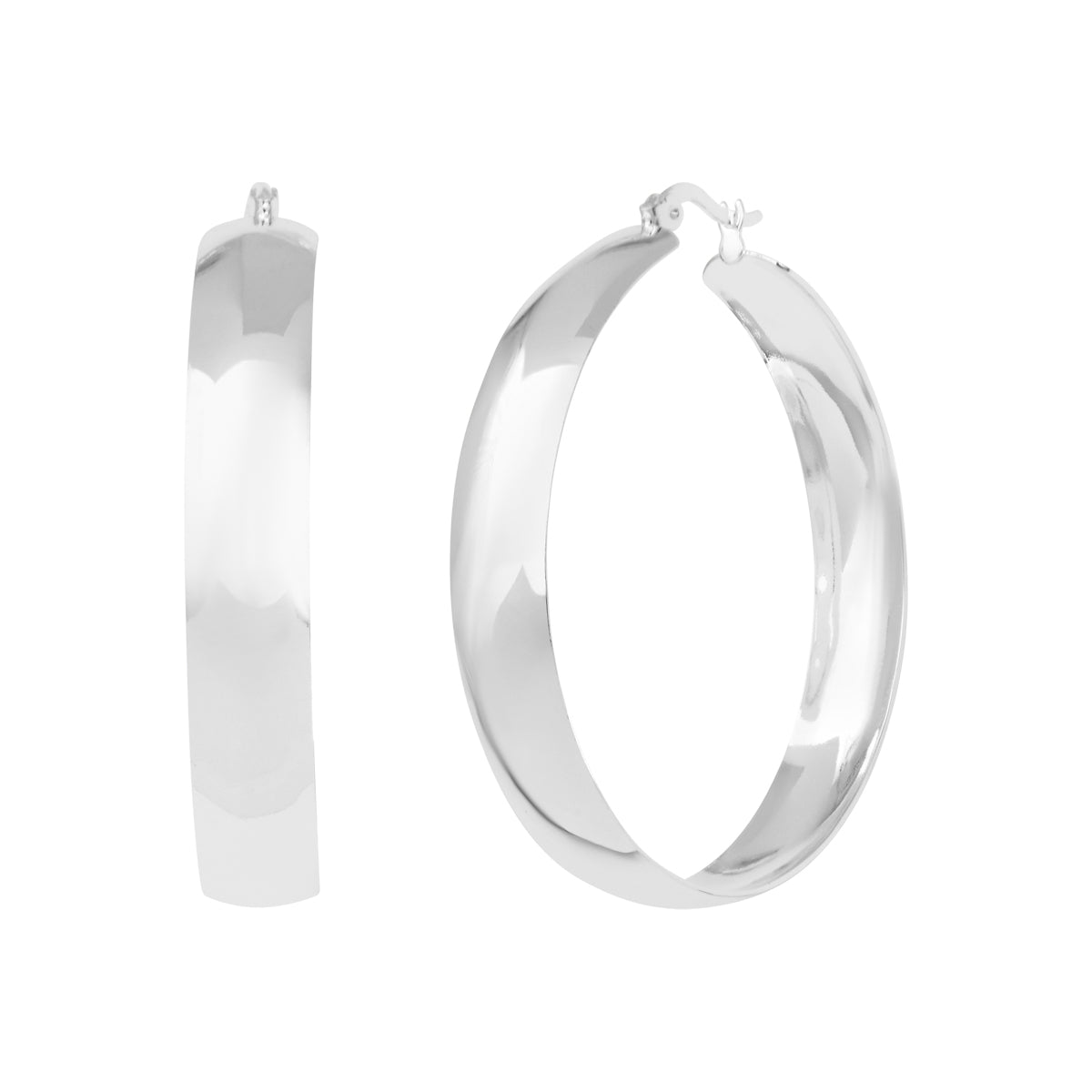 Boucles d'oreilles Ophélie en acier argenté – vue d'ensemble
