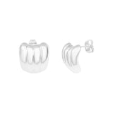 Boucles d'oreilles Pandore en acier argenté – vue d'ensemble