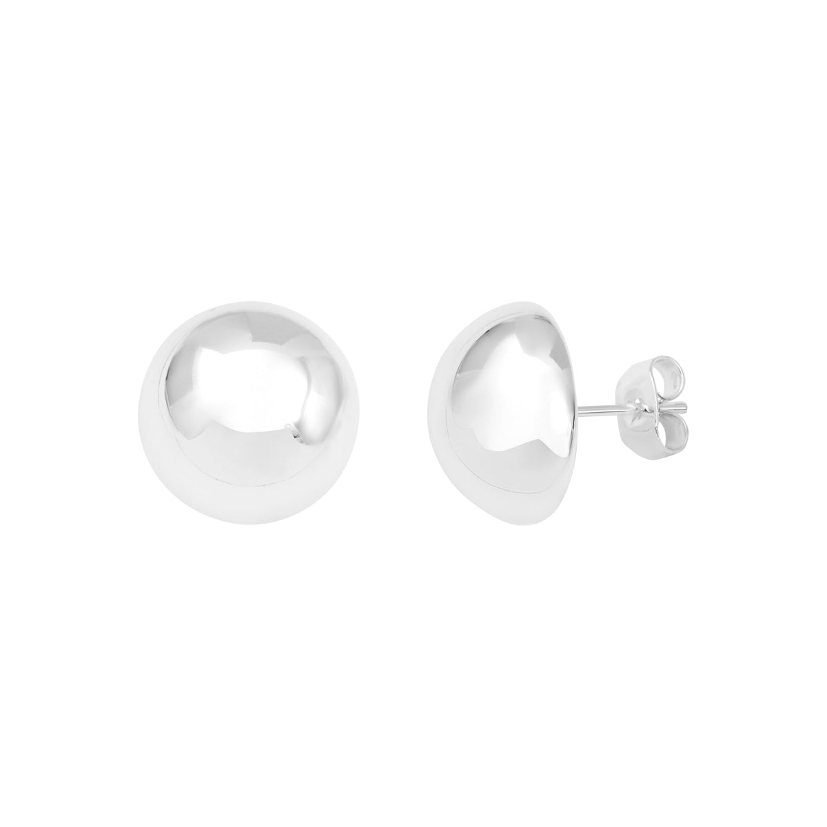 Boucles d'oreilles Perséphone en acier argenté – vue d'ensemble