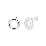 Boucles d'oreilles Psyché en acier argenté – vue d'ensemble