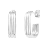 Boucles d'oreilles Thalie en acier argenté – vue d'ensemble