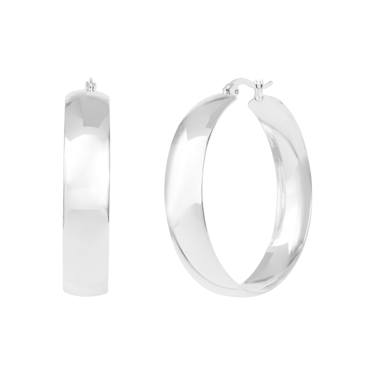 Boucles d'oreilles Thetis en acier argenté – vue d'ensemble