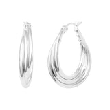 Boucles d'oreilles Vénus en acier argenté – vue d'ensemble