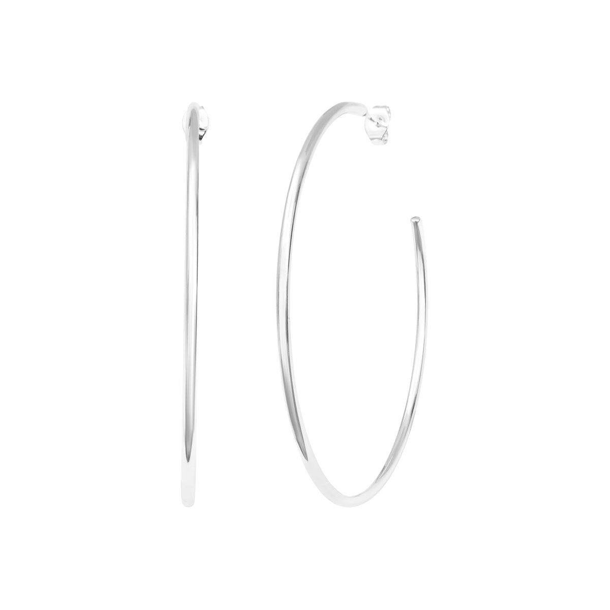 Boucles d'oreilles Adélaïde en acier argenté – vue d'ensemble