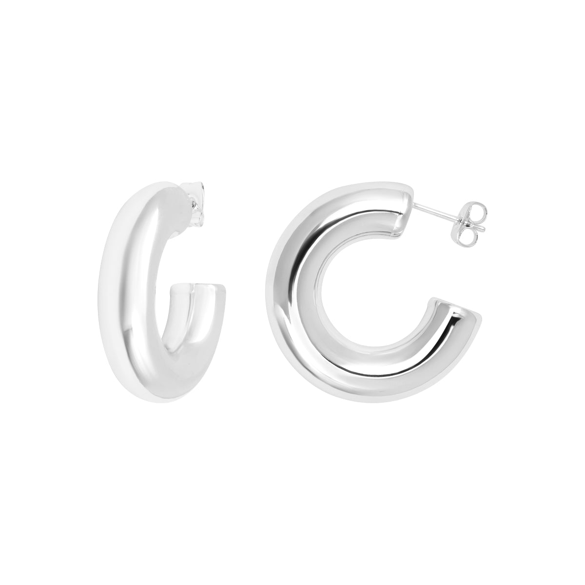 Boucles d'oreilles Anaïs en acier argenté – vue d'ensemble