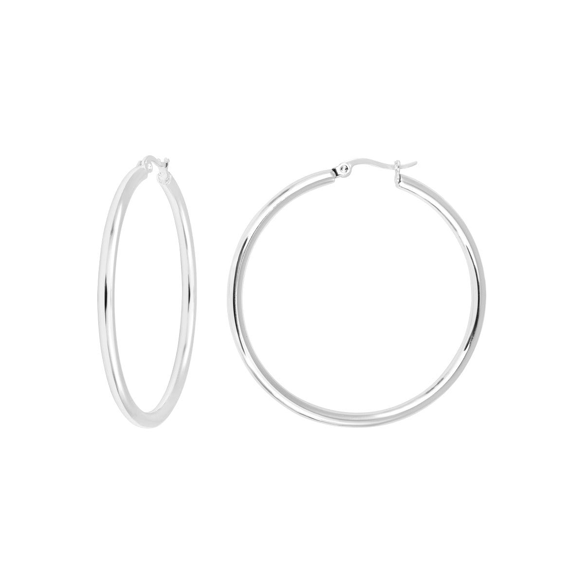 Boucles d'oreilles Angéline en acier argenté – vue d'ensemble