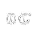 Boucles d'oreilles Célestine en acier argenté – vue d'ensemble