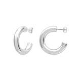 Boucles d'oreilles Clarisse en acier argenté – vue d'ensemble