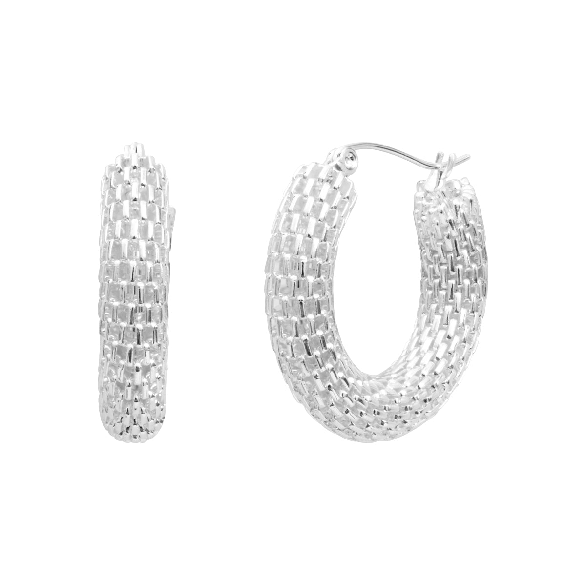 Boucles d'oreilles Félicie en acier argenté – vue d'ensemble