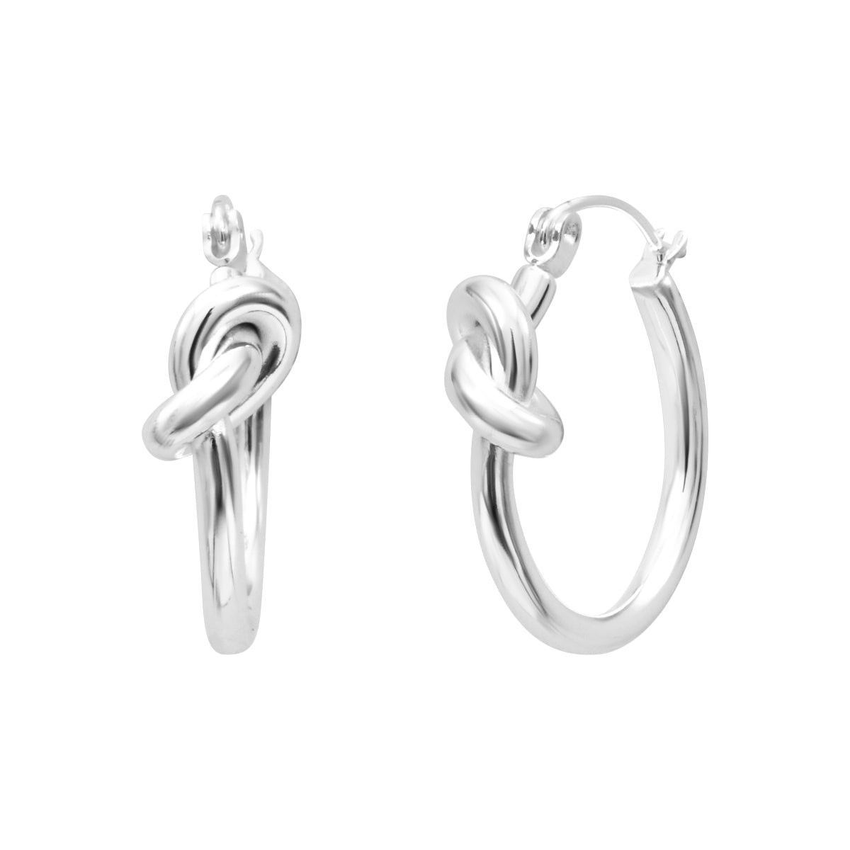 Boucles d'oreilles Gisèle en acier argenté – vue d'ensemble