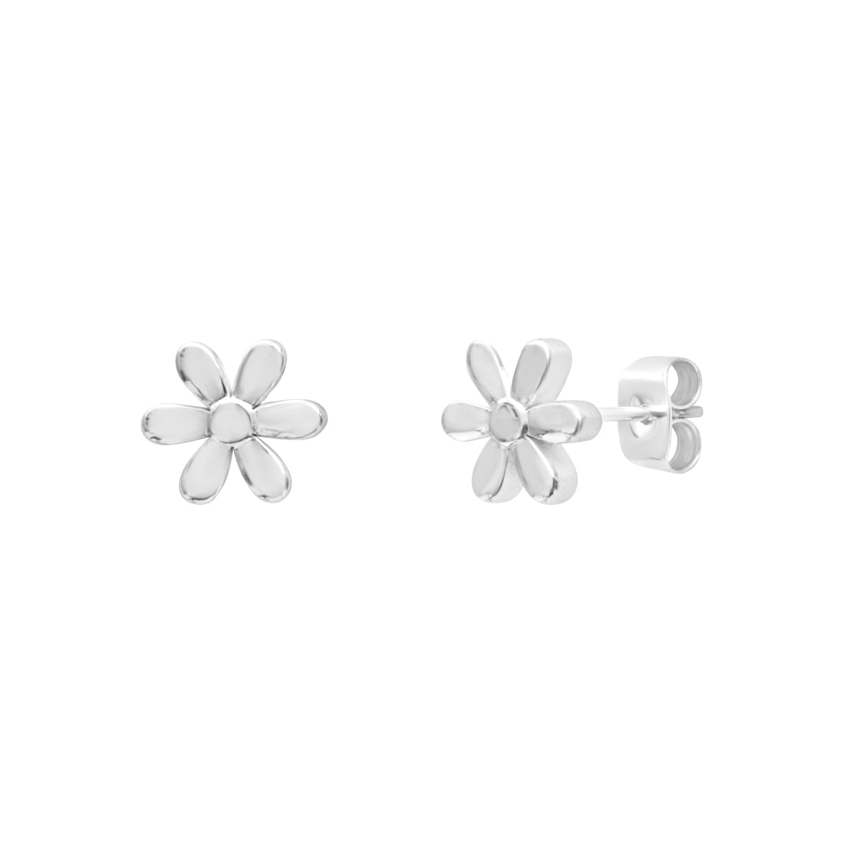 Boucles d'oreilles Héloïse en acier argenté – vue d'ensemble