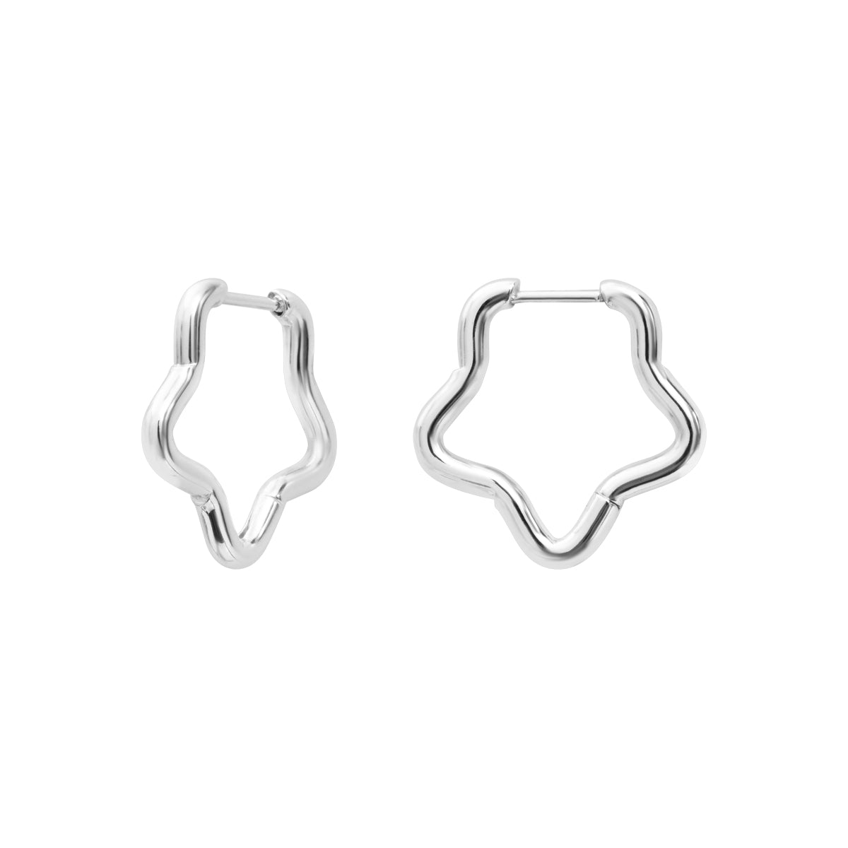 Boucles d'oreilles Isoline en acier argenté – vue d'ensemble