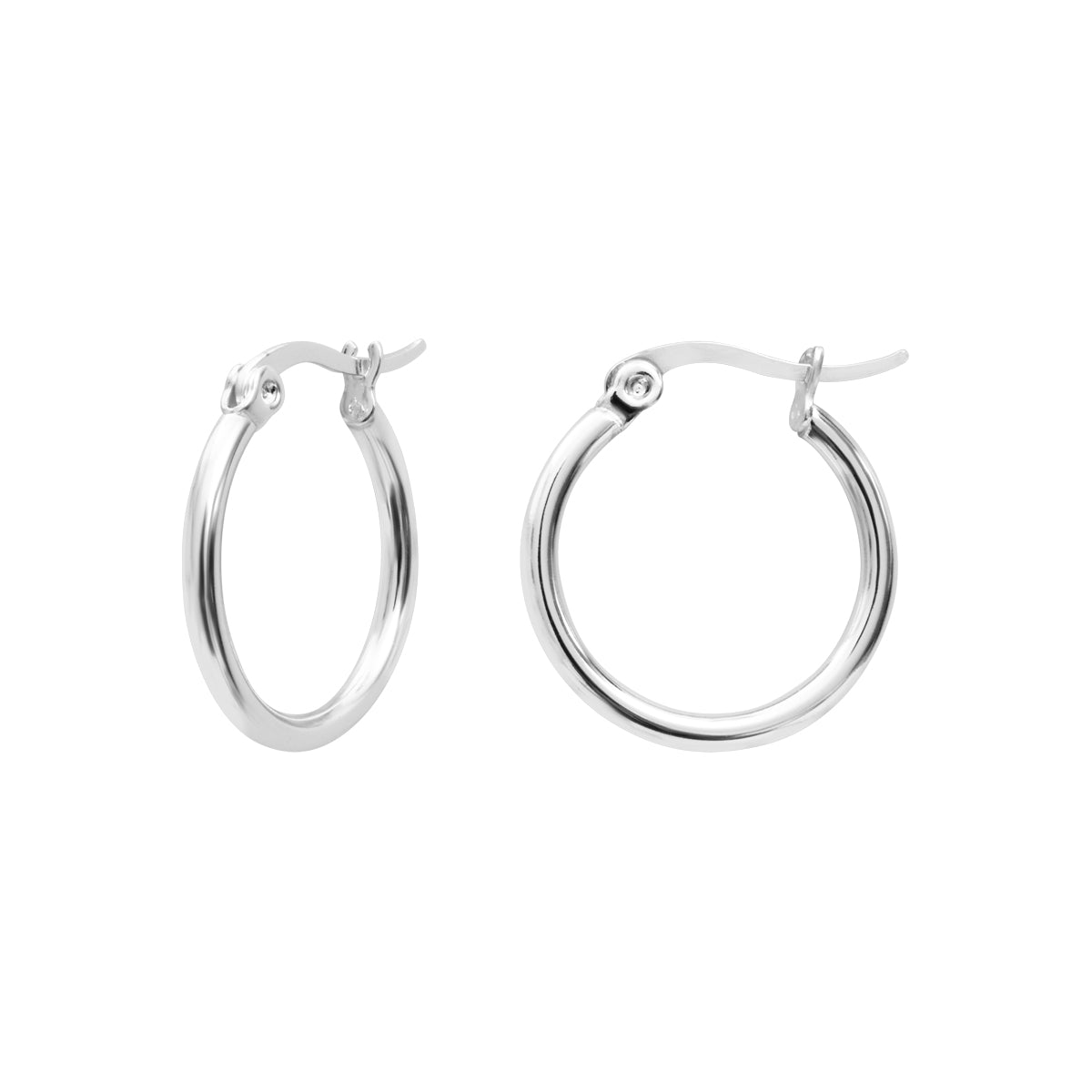 Boucles d'oreilles Lilas-Rose en acier argenté – vue d'ensemble