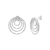 Boucles d'oreilles Lucienne en acier argenté – vue d'ensemble