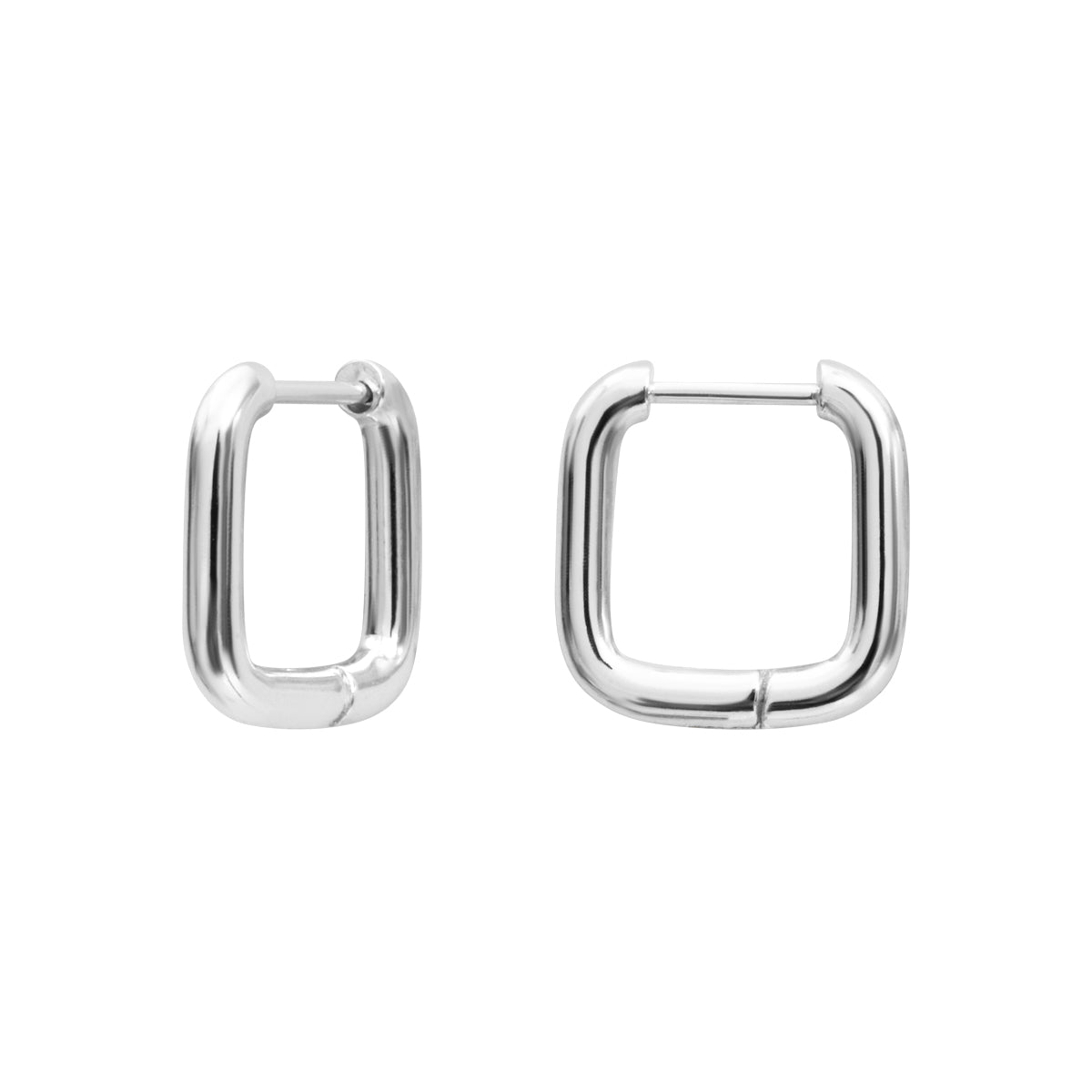 Boucles d'oreilles Mélisande en acier argenté – vue d'ensemble