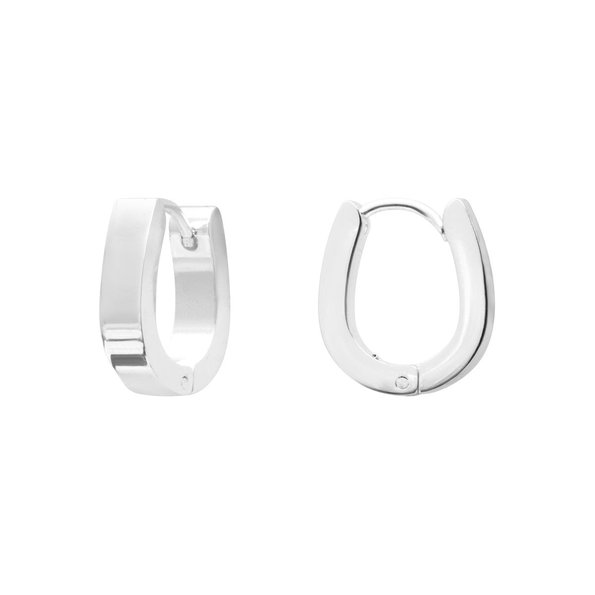 Boucles d'oreilles Ondine en acier argenté – vue d'ensemble
