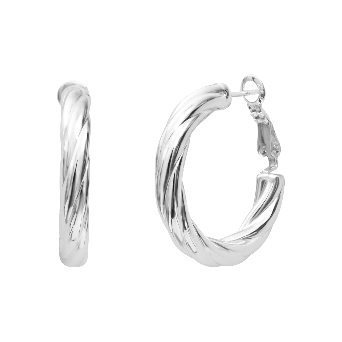 Boucles d'oreilles Philomène en acier argenté – vue d'ensemble