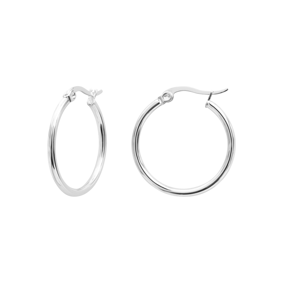 Boucles d'oreilles Théodora en acier argenté – vue d'ensemble