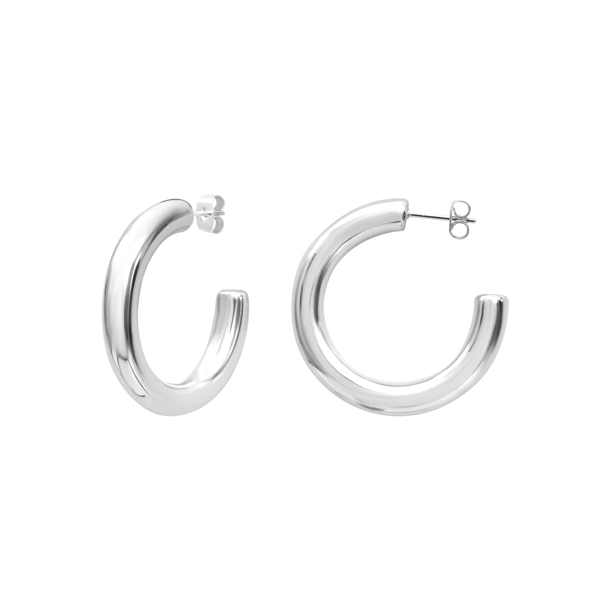 Boucles d'oreilles Valentine en acier argenté – vue d'ensemble