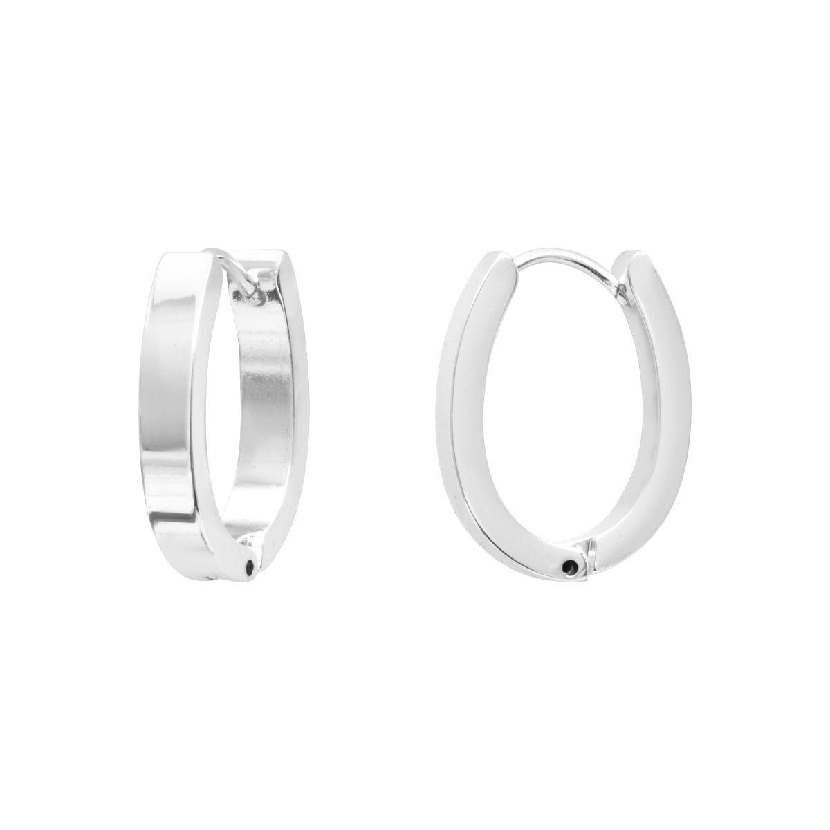 Boucles d'oreilles Zélie en acier argenté – vue d'ensemble